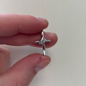 Sterling silver and Diamond cross charm